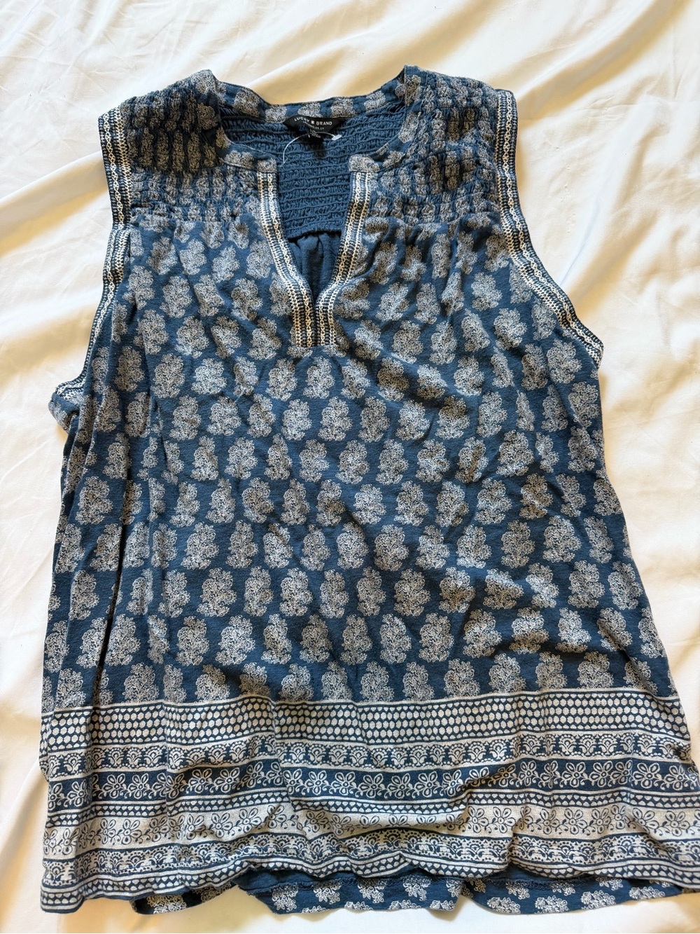 Lucky Brand Blue Printed Sleeveless Camisole